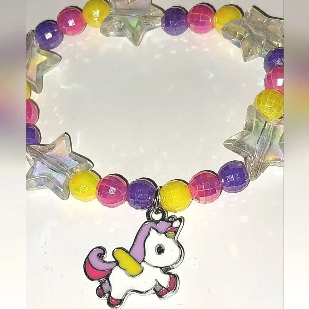 Girls acrylic Unicorn Bracelet